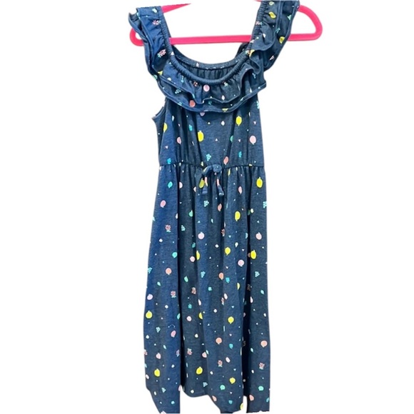 Girls long summer fruit dress - Picture 1 of 4
